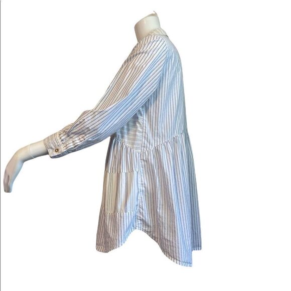 HOLDING HORSES ANTHROPOLOGIE Striped Buttons Down 3/4 Sleeves Top.Size S - Picture 3 of 15